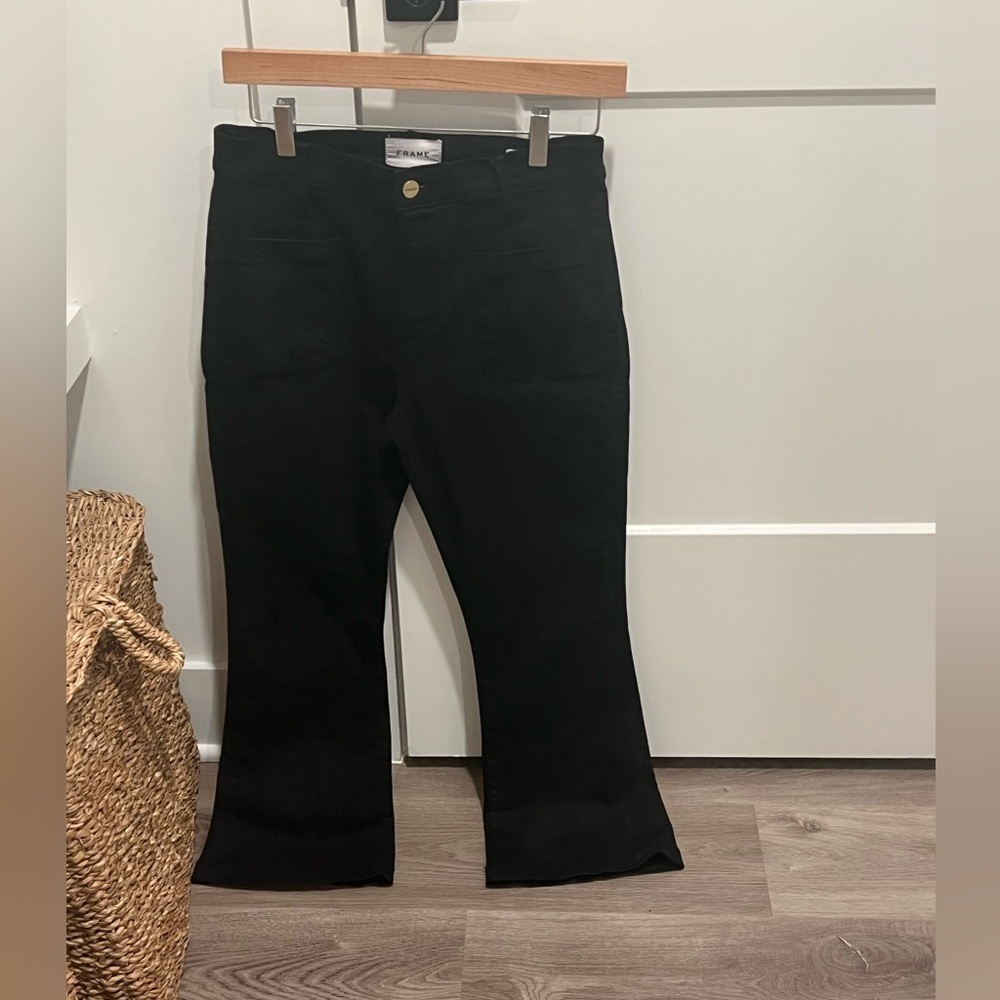 Frame Denim Classic Black Wide Leg Jeans